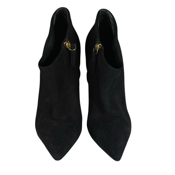 Giuseppe Zanotti Black Suede Booties 39 US 9 Pony Hair Zebra Heel Ankle Zip - Picture 4 of 9
